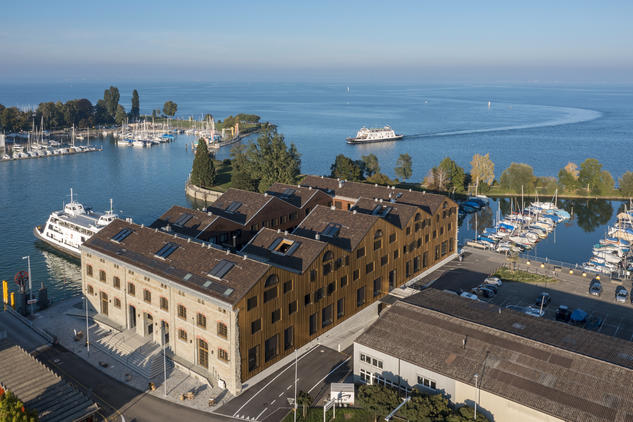 Das Kornhaus im Hafen von Romanshorn